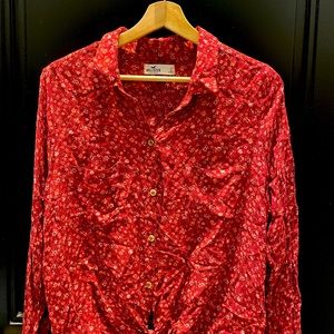 HOLLISTER GIRLS LONG SLEEVE ADORABLE FLORAL SHIRTS WITH COLLARS💋🌹